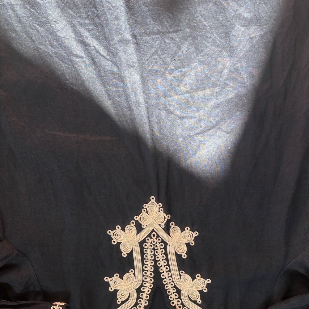 Navy Blue Embroidered Blouse - Picture 7 of 9